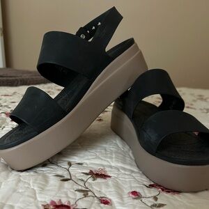 Croc platform sandals, worn once